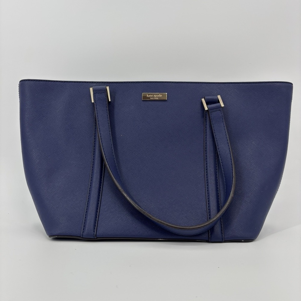 Kate Spade Newbury Lane Jules Saffiano Leather Large Tote Blue Purse